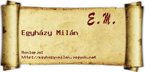 Egyházy Milán névjegykártya