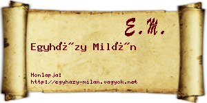 Egyházy Milán névjegykártya