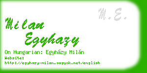 milan egyhazy business card